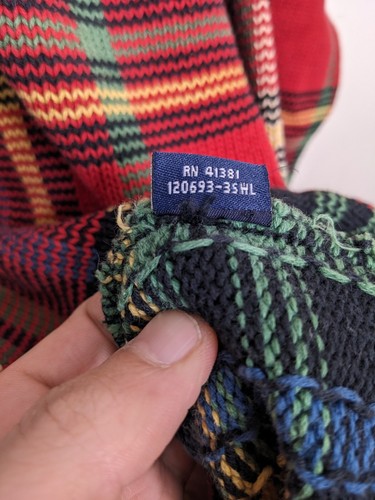 Polo Sport Ralph Lauren Knit Rugby Shirt Mens Extra Large Red Tartan Plaid 90s - Picture 5 of 12