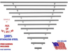 Lot 1x 10x 25x 50x Stainless Steel Pull Bar Handle For Drawer Kitchen Cabinet