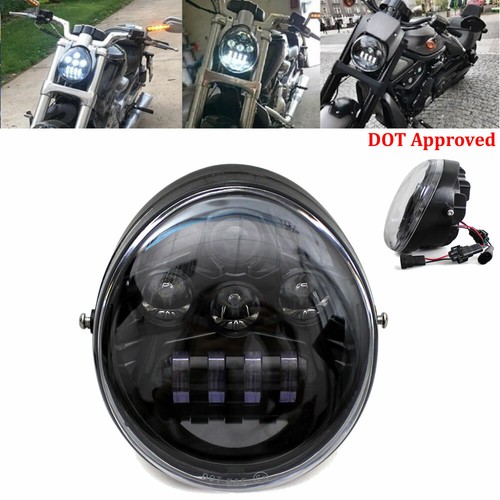DOT Motorcycle LED Headlight Projector For Harley V-Rod Street Rod VRSC VRSCA - Picture 1 of 12