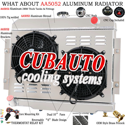 4 Rows Radiator Shroud Fan Fit 1976-1986 Jeep CJ5 CJ6 CJ7 3.8L 4.2L 5.0L AT/MT