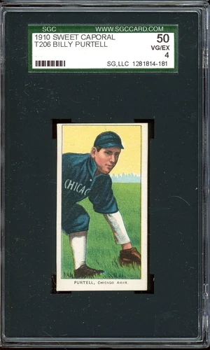 1909-11 Sweet Caporal Baseball T206 Billy Purtell SGC 4