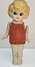 Japan Kewpie DOLL Jointed Arms Side Eye Blonde 7 Inch Bisque w/ Gift Bag 