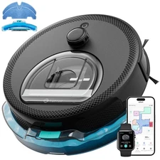 LiDAR Robot Vacuum and Mop, 450ml Visible Dustbin, Upgraded 190° PSD Obstacle...