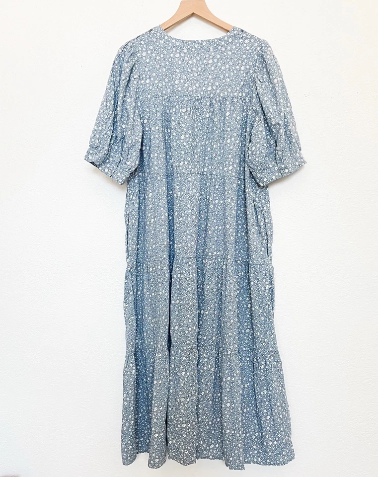 Vestido midi Madewell bordado manga abullonada en Cottage Garden XXL Foto 3 de 4