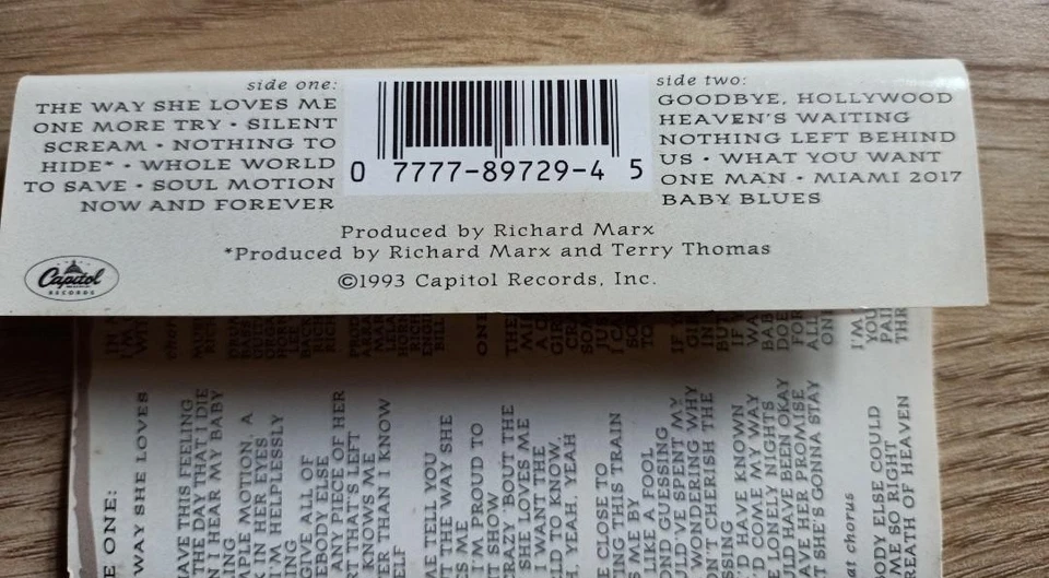 Richard Marx : Paid Vacation ( Cassette Tape ) - Image 3 of 4