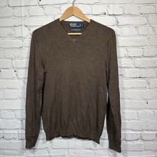 Vintage Polo Ralph Lauren Sweater Mens Small Brown 100 Pima Cotton Pullover