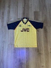 Arsenal 1988/90 Adidas Away Shirt – Yellow/Navy – JVC – Vintage Original