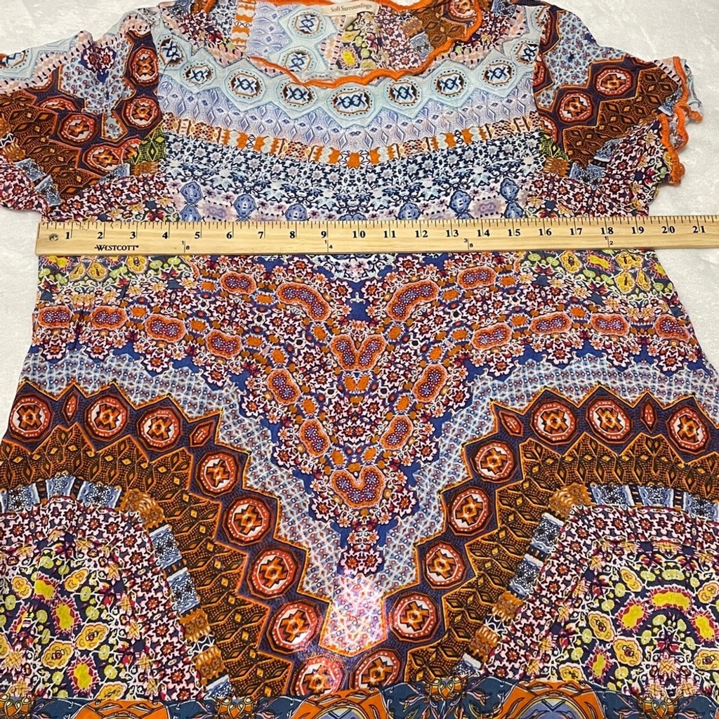 Soft Surroundings Multi Colored Short Sleeve Tuni… - image 3
