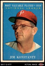 1961 Topps #479 Jim Konstanty Most Valuable Player Phillies 6 - EX/MT