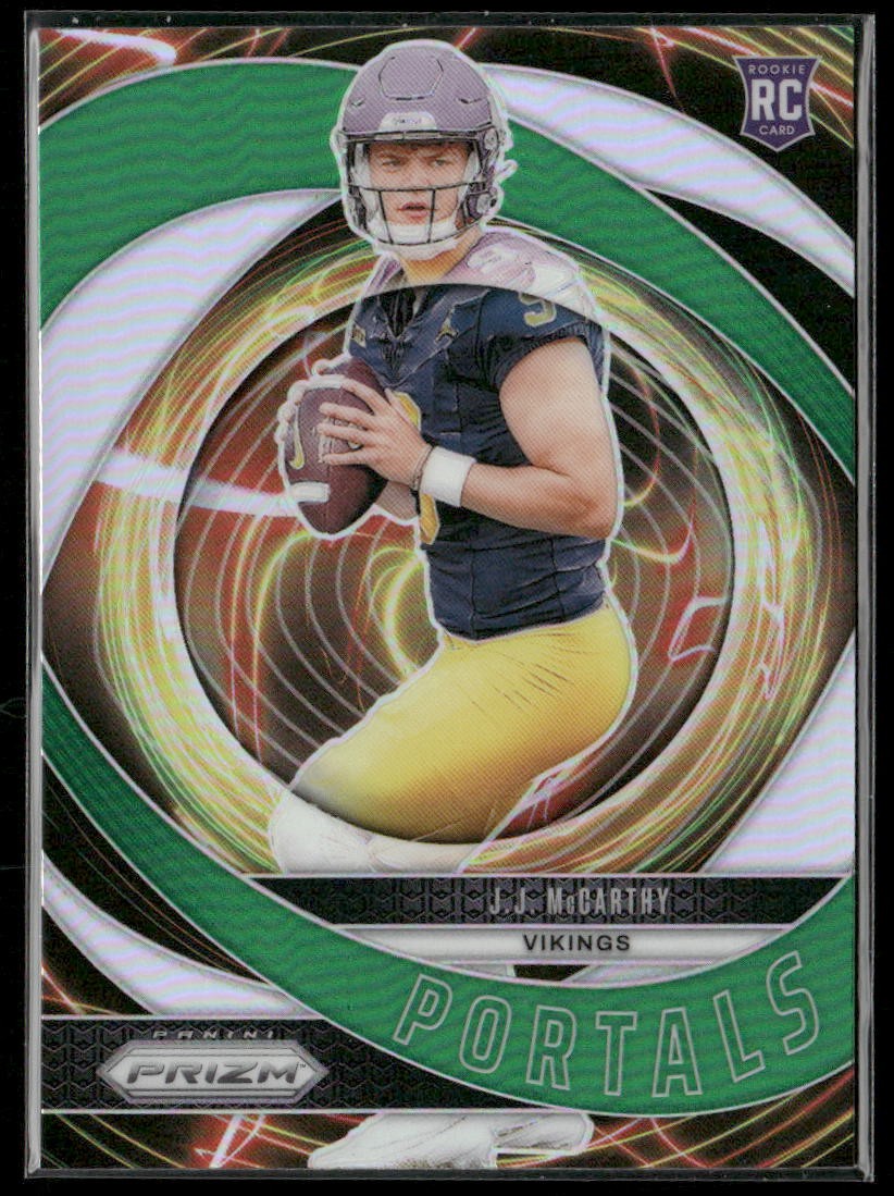2024 Panini Prizm #7 J.J. McCarthy Portals Green Prizm