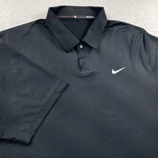 Nike Tiger Woods Collection Polo Shirt Mens XL Black Vented Collar Performance