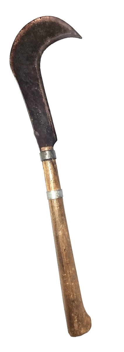 tobacco scythe Vintage Billhook Curved Blade Machete Sickle Tobacco Knife Tool Farm 25”