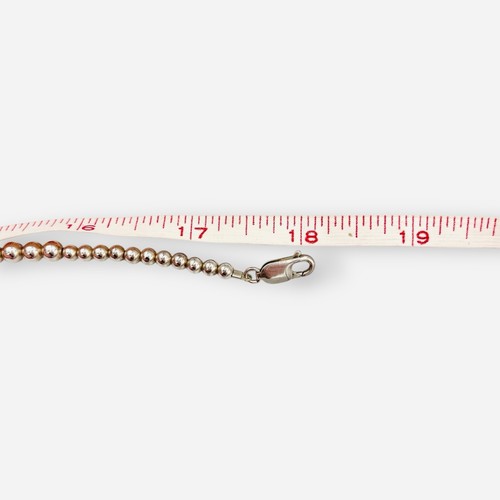 Elegante collar de bolas de cuentas graduadas de plata de ley 925 18 pulgadas 10 mm 17,84 g - Imagen 5 de 8
