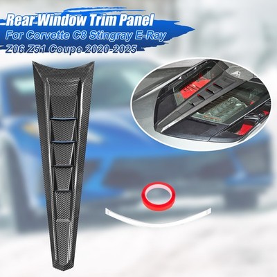 For 20-25 Corvette C8 Stingray Carbon Fiber Rear Spoiler Window Applique Trim