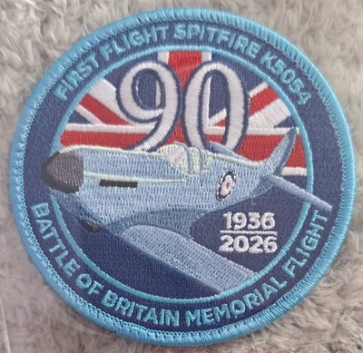 90th Anniversary First Flight of The Spitfire K5054 BBMF 1936-2026 Fabric Patch