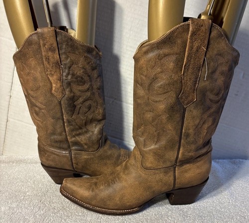 Corral C2033 Naham Distressed Brown Leather Snip Toe Western Cowgirl Boot 10.5 M - Picture 3 of 15