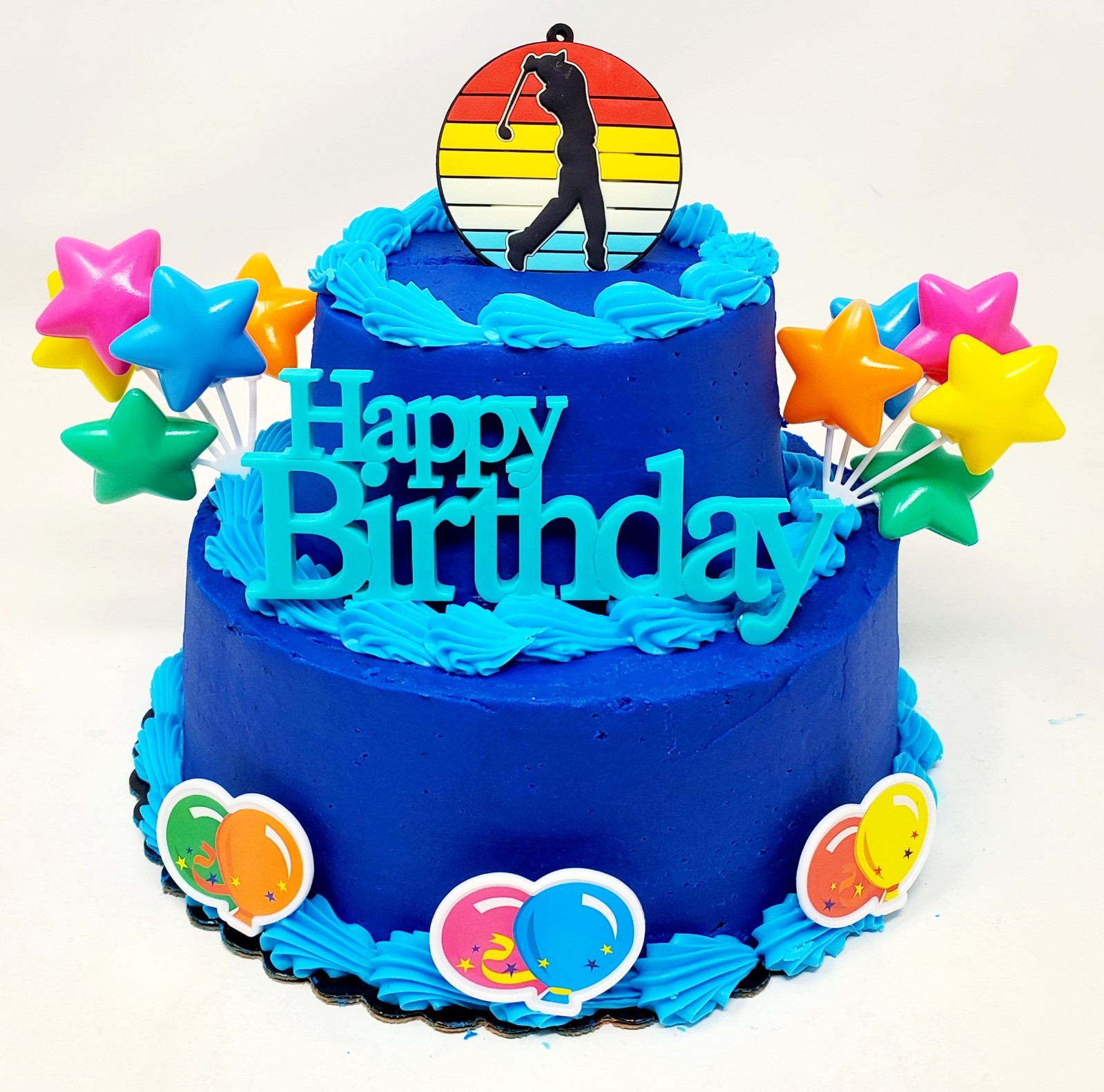 Golfing Golfer Themed Birthday Cake Topper Set