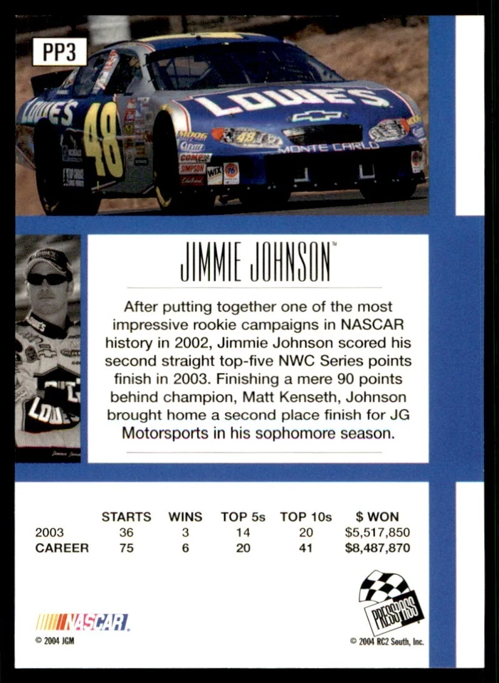 2004 National Trading Card Day Jimmie Johnson #PP3 - Image 2 of 2