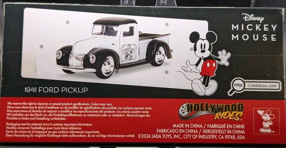 Jada Toys - Disney Mickey Mouse Steamboat Willie - 1941 Ford Pickup (B&W) - 1:32 - Image 2 of 4