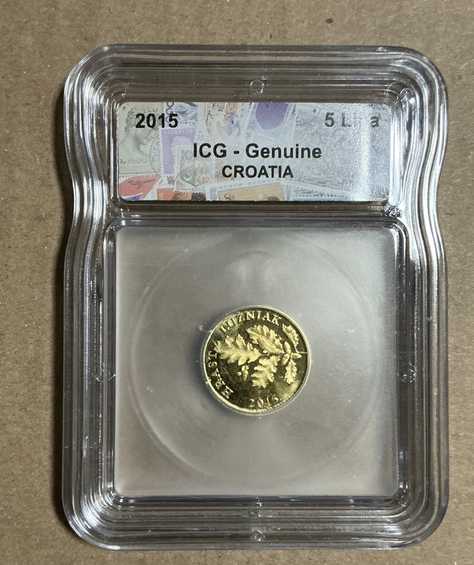 2015 5 Lipa Hrast Luznjak ICG Genuine Croatia Slabbed Coin
