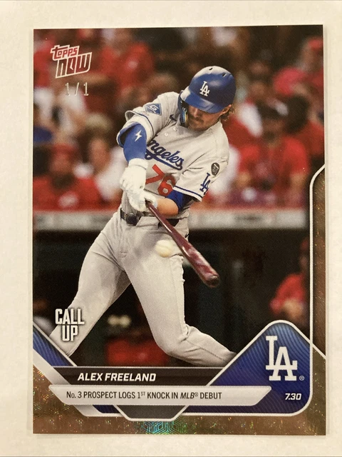 2025 Topps Now Alex Freeland 1st Knock Call Up FoilFractor #1/1 Dodgers #491