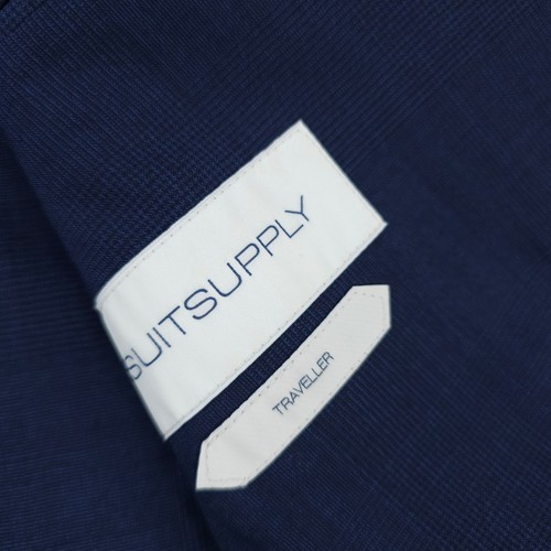 Suitsupply Blazer Havana Patch UL Traveller Cerutti Slim Lana Blu Uomo 48 - Foto 6 di 10