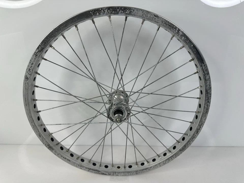 Vintage 1987 Mongoose Pro Class BMX Racing 20” Wheels Set Silver  - Image 4 of 4