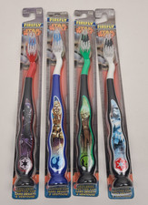 Star Wars Firefly Childrens Kids Toothbrush Lot 4 Soft Suction Cup Bottom 2014