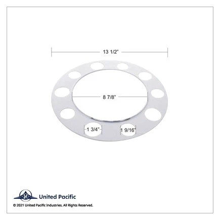 Anillo de belleza United Pacific 21215 para cubierta de tuerca de rueda, acero inoxidable, para Foto 2 de 4