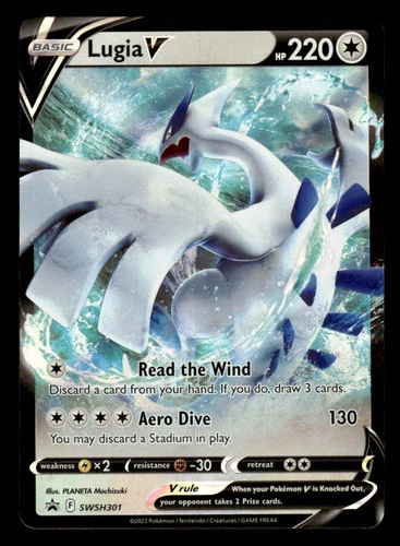 2019 LUGIA V SWSH SWORD & SHIELD PROMO CARDS SWSH301 PROMO FULL ART HOLO NRMT
