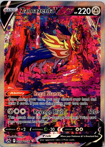Zamazenta V Holo Ultra Rare SWSH: Crown Zenith: Galarian Gallery GG54/GG70 NM