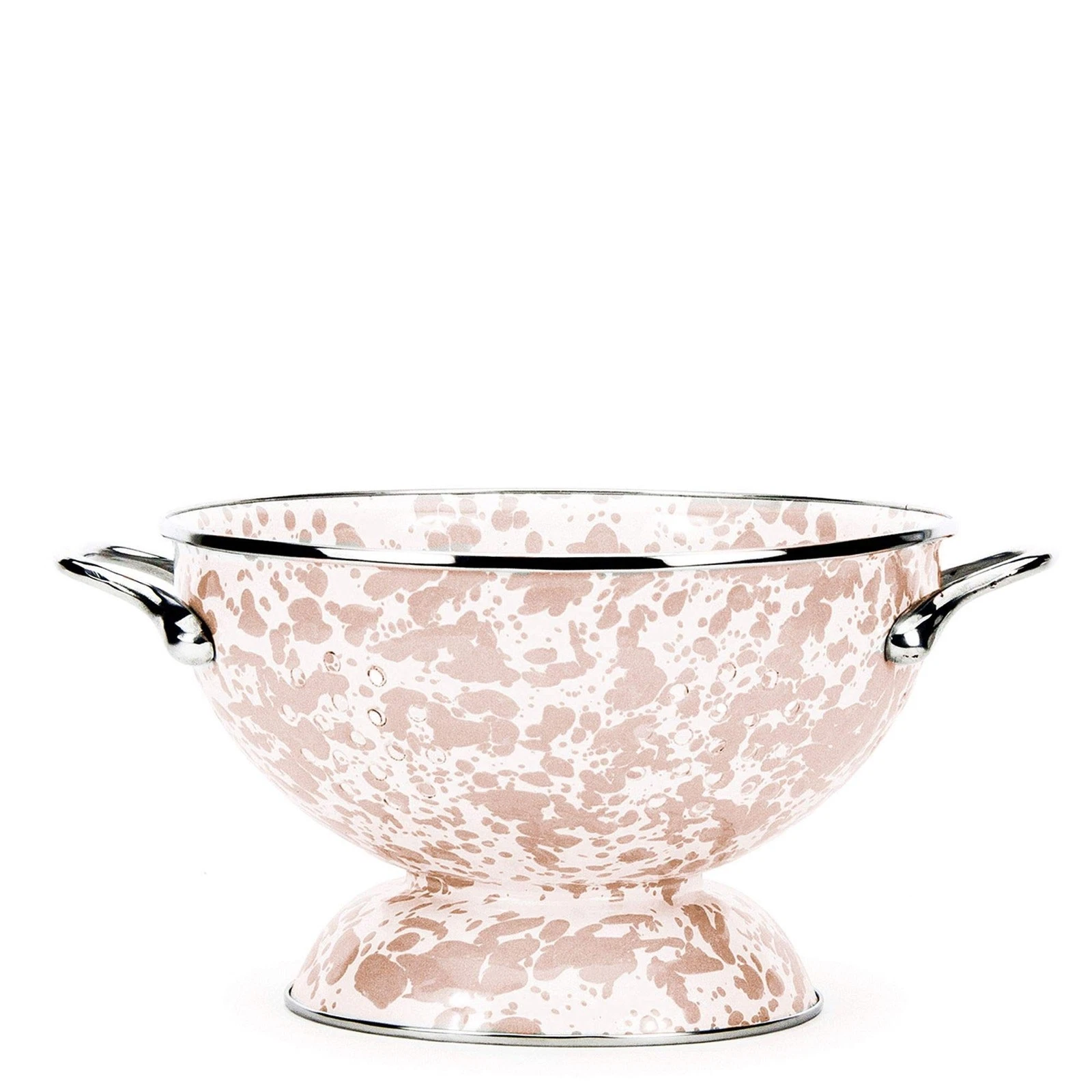Golden Rabbit Enamelware - 3qt Colander (Taupe Swirl) Taupe Swirl