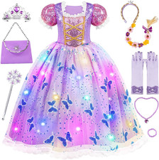 Meland Princess Dresses for Girls - Light up Princess Costume for Little Girl, H