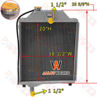 AR38551 Aluminum Tractor Radiator Fits John Deere 2510 2520 4276D 4219DF Models