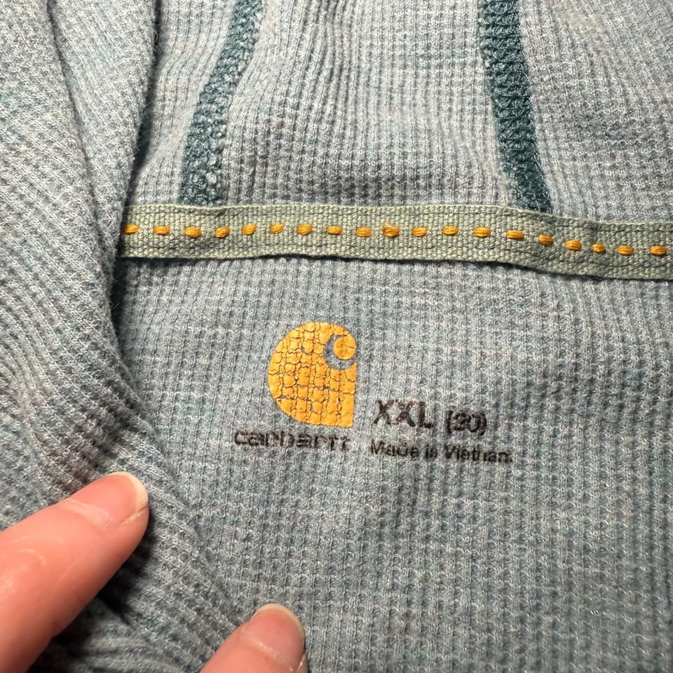 Carhartt Mujer XXL Tejido Gofre Azul Térmico Cremallera Completa Sudadera con Capucha Chaqueta Informal Acogedora Foto 3 de 4
