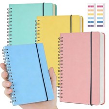 4 Pack Small Spiral Notebooks 3.5 x 5.5 in College Ruled, Mini Spiral Noteboo...