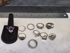 Sterling .925 Assorted Lot of Designer and vtg rings 34.9g  10 rings