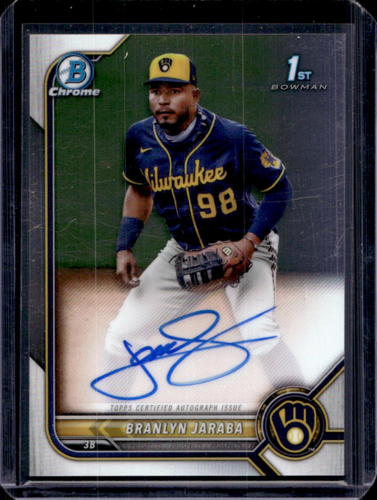 2022 Bowman Branlyn Jaraba Chrome Auto 1st #CPA-BJ Brewers
