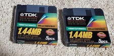  2 TDK 3.5in 1.44MB IBM Formatted High Density Floppy Disks 10 Pack New Sealed
