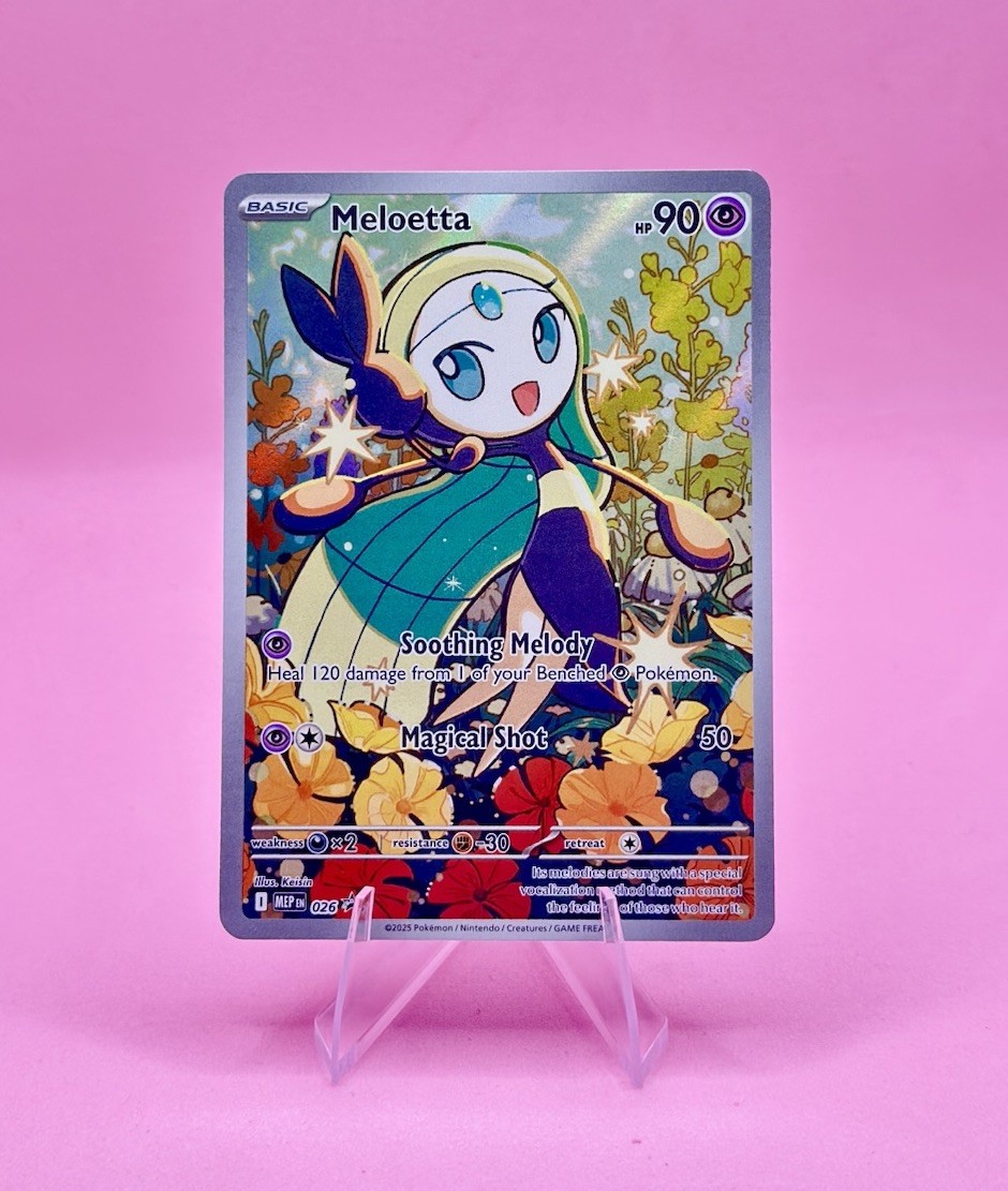 Meloetta 026 ME: Mega Evolution Promo Illustration Rare Holo Pokémon Card NM