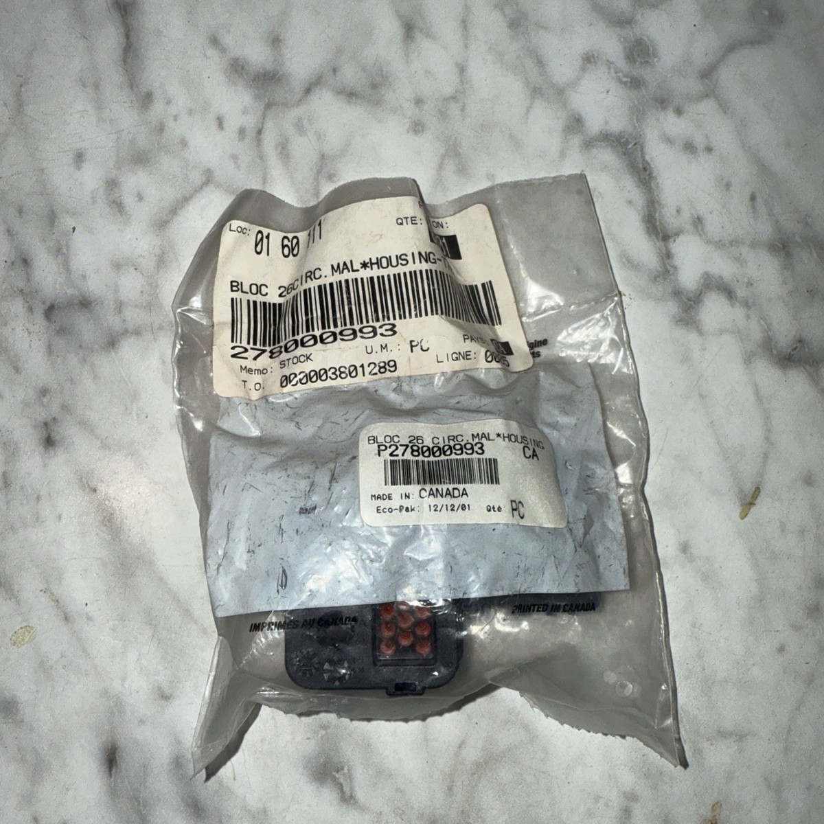 278000993 NOS OEM SEADOO Male Housing Tab 26 Circuits for