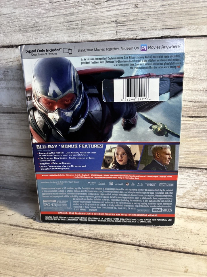 Captain America: Brave New World (Blu-ray) W/Slipcover No Digital Mint Disc - Image 4 of 4
