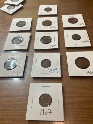 Nice 1881,1883,1884,1893,1897,1900,02,03,04,06,07 Indian Head Penny Small Cent