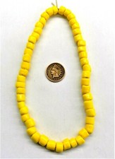 (50) Venetian Canary Yellow Uncirculated African Trade Beads VCN Bin Q