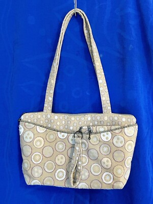 MARUCA Golden Beige Floral Circles Tote/Shoulder Bag 14”x 8”x 4”