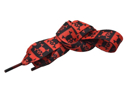 Fashion Flat Shoelaces "Skull" Sneakers Shoelace One Pair - Picture 10 of 13