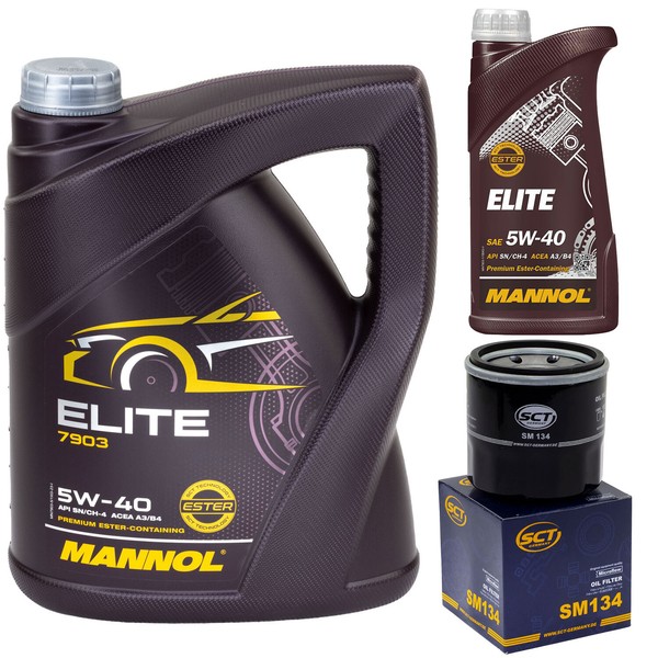MotoröL Set Mannol Elite 5W40 6 Liter + ÖLfilter FüR Renault Koleos I 2.5 171 PS-image