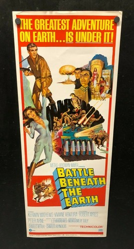 Original 1968 Schlacht unter der Erde Filmplakat 14 x 36