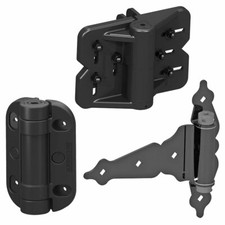 Gatemate Heavy Duty Self-Closing Gate Hinges Black Polymer and Black Steel