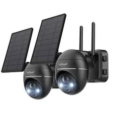 2PCS ieGeek Outdoor 360° Wireless Solar Security Camera Home WiFi Battery CCTV